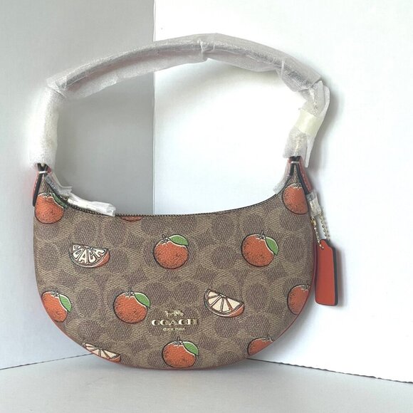 Coach Mini Payton Shoulder Bag Oranges Signature Canvas CBA78 Leather ORIGPKG - Picture 10 of 12